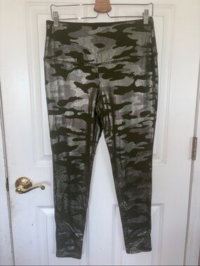 Chico's Olive Green Metallic Camo Leggings